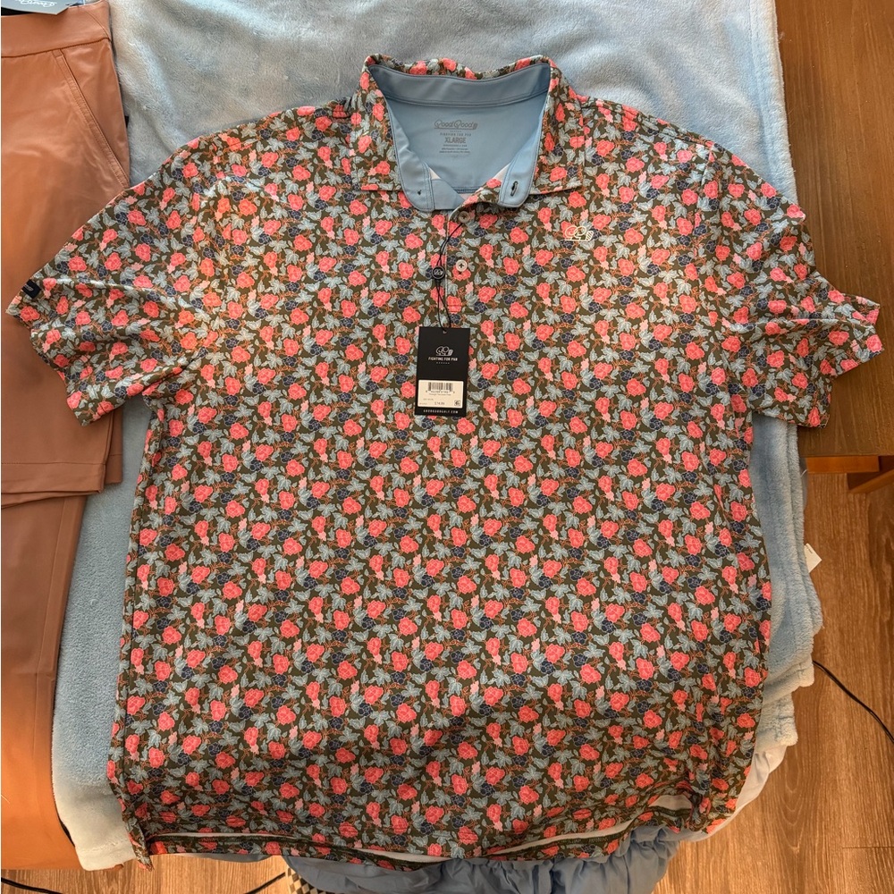 Good Good Golf Floral Polo XL (NWT)